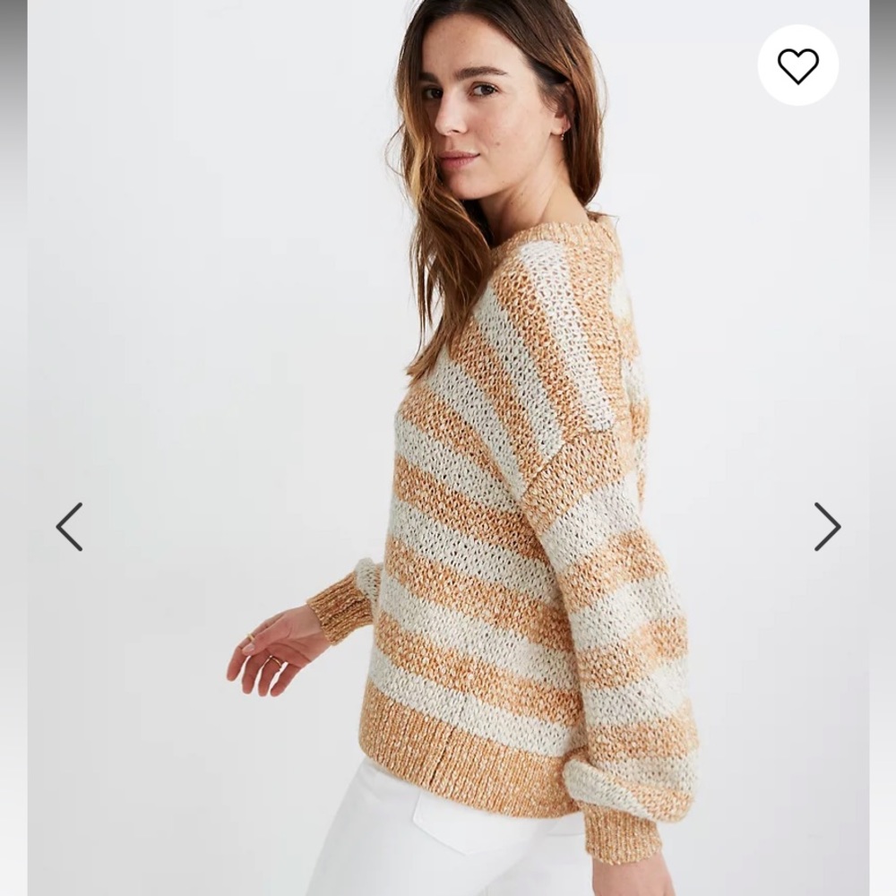 NWT Madewell Baez Pullover Sweater in Stripe size XS